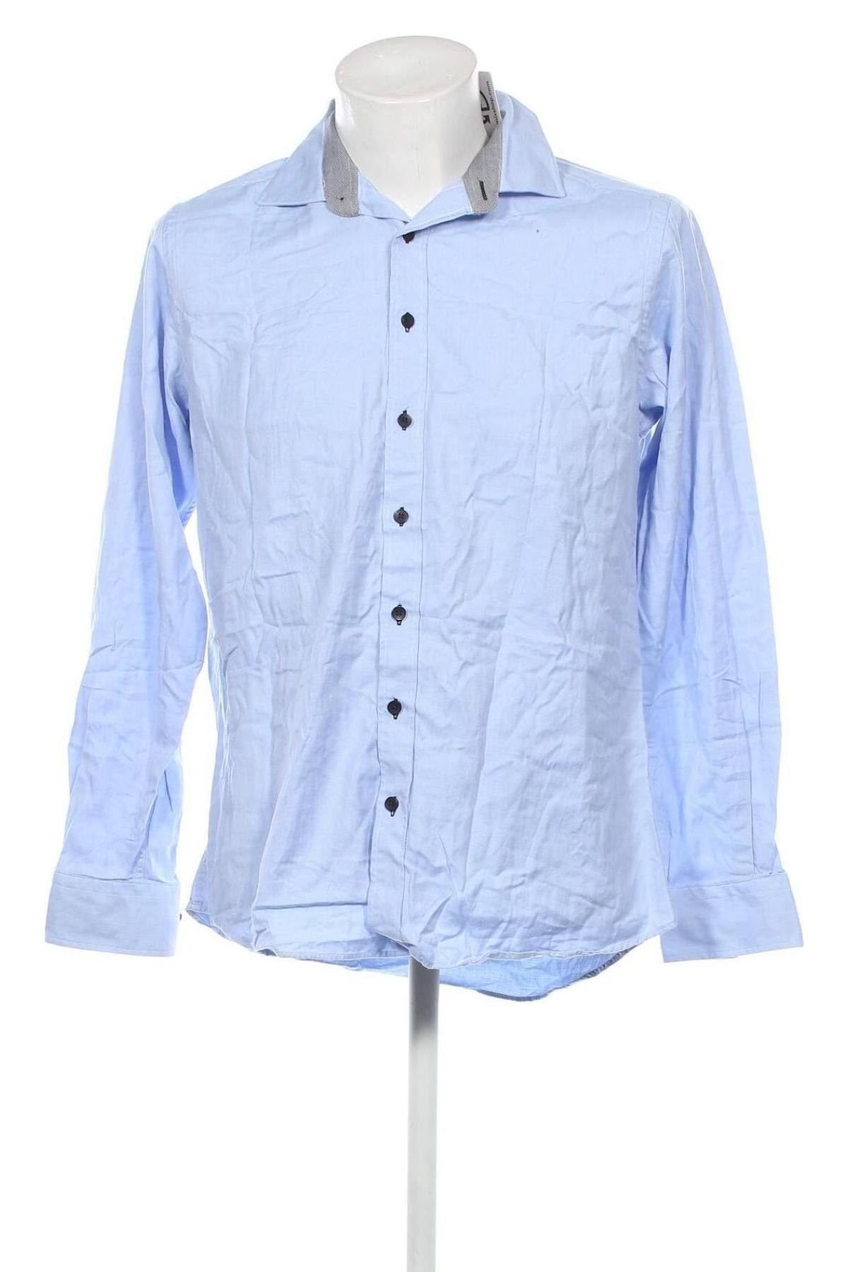 Ανδρικό πουκάμισο Dressmann, Μέγεθος L, Χρώμα Μπλέ, Τιμή 9,88 €