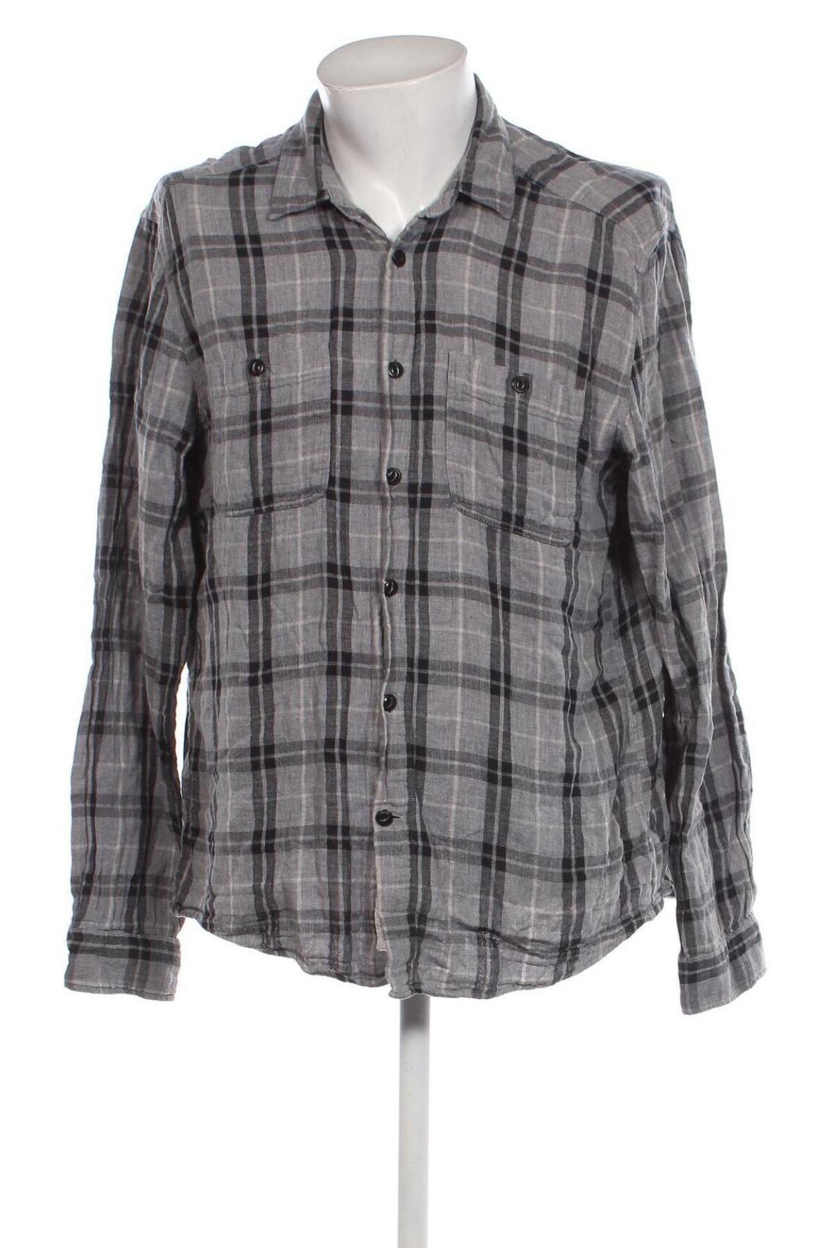 Мъжка риза H&M, Размер XL, Цвят Сив, Цена 7,83 лв.