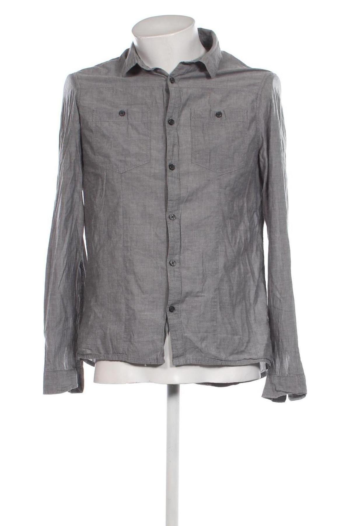 Ανδρικό πουκάμισο H&M Divided, Μέγεθος M, Χρώμα Γκρί, Τιμή 3,59 €