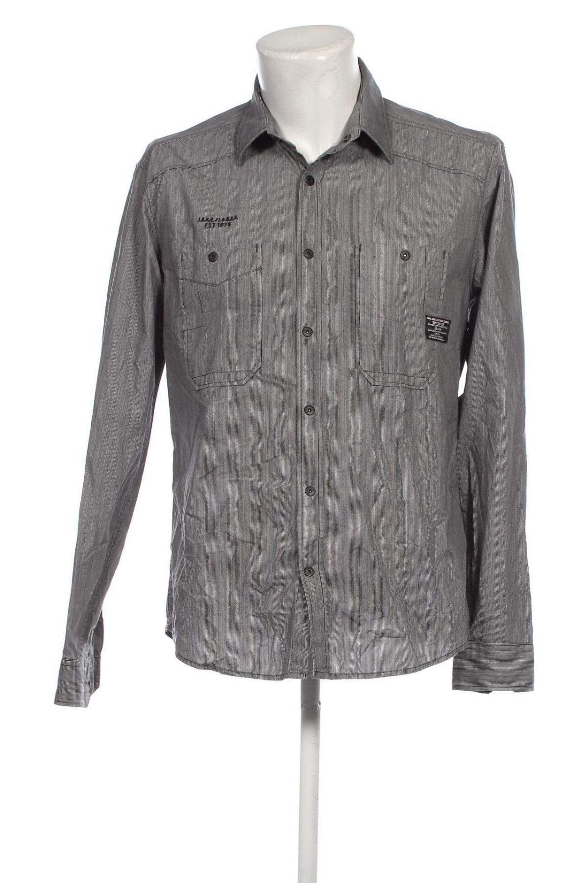 Мъжка риза Jack & Jones, Размер L, Цвят Сив, Цена 15,98 лв.
