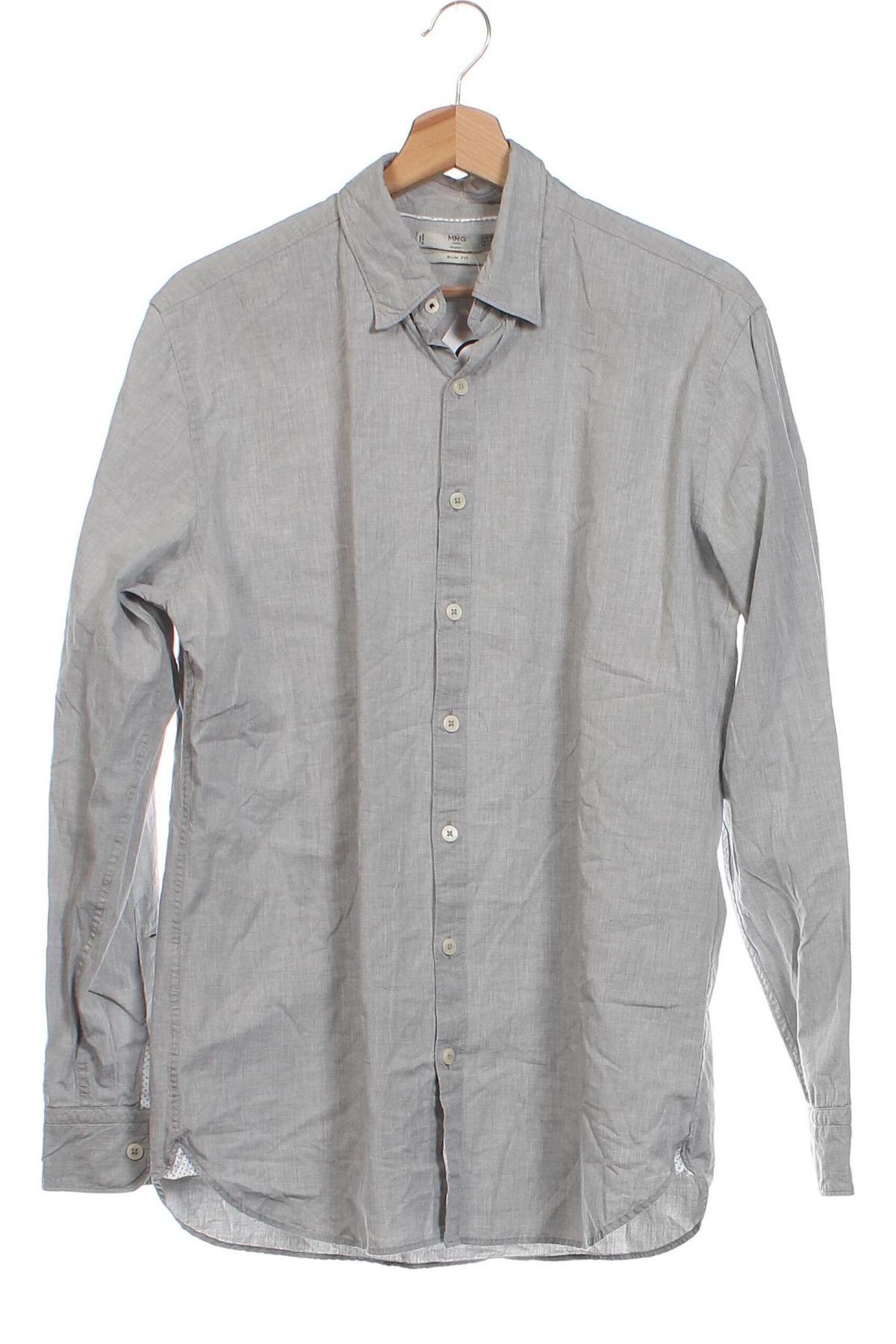 Ανδρικό πουκάμισο Mango, Μέγεθος M, Χρώμα Γκρί, Τιμή 4,21 €