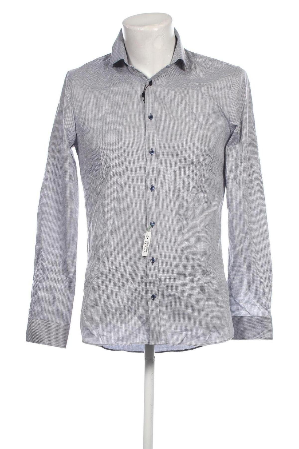 Ανδρικό πουκάμισο Olymp, Μέγεθος M, Χρώμα Γκρί, Τιμή 76,70 €