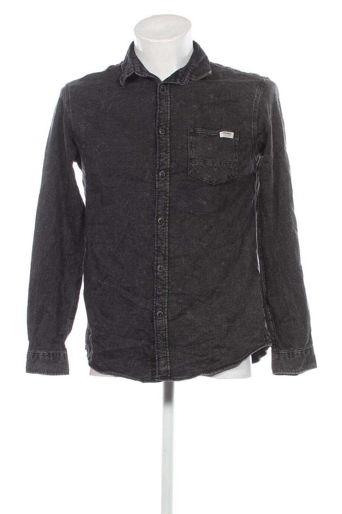 Herrenhemd Originals By Jack & Jones, Größe L, Farbe Grau, Preis € 12,30