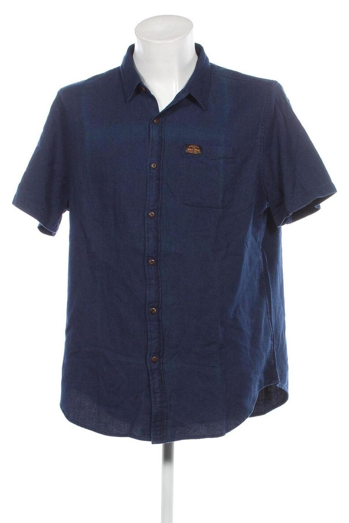 Ανδρικό πουκάμισο Superdry, Μέγεθος 3XL, Χρώμα Μπλέ, Τιμή 45,36 €