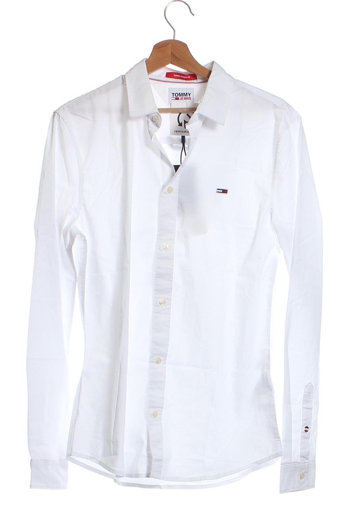 Мъжка риза Tommy Jeans, Размер M, Цвят Бял, Цена 161,00 лв.
