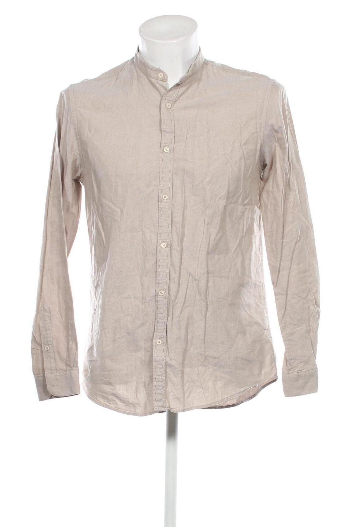 Мъжка риза Zara, Размер M, Цвят Бежов, Цена 34,00 лв.