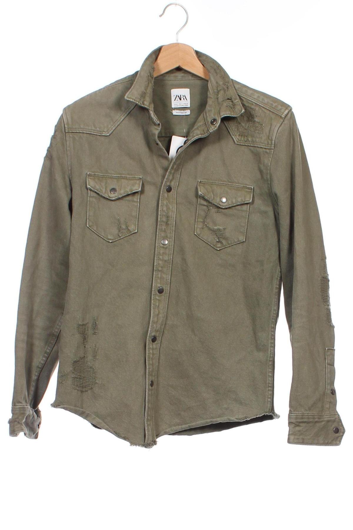 Ανδρικό πουκάμισο Zara, Μέγεθος S, Χρώμα Πράσινο, Τιμή 21,03 €