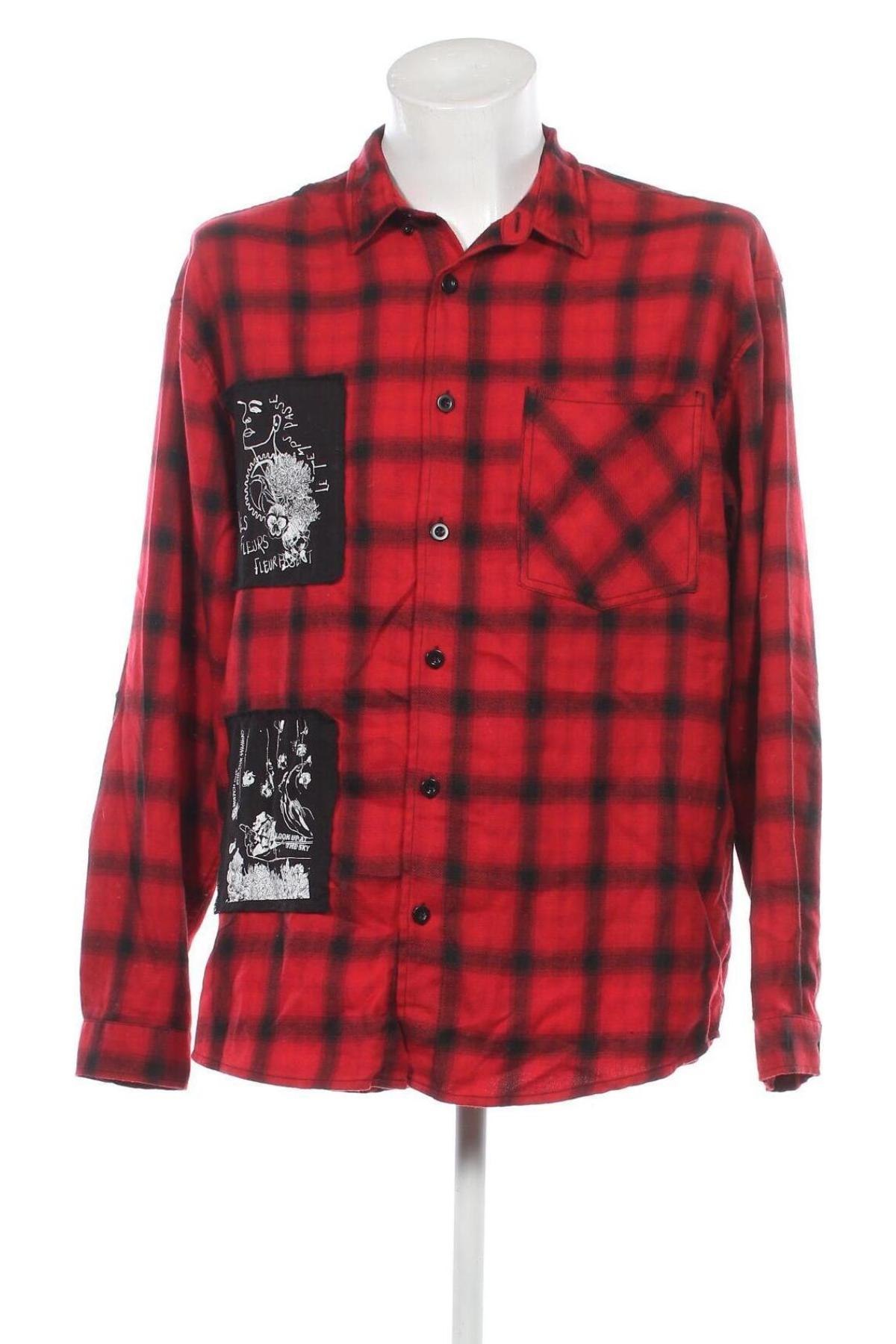 Мъжка риза Zara, Размер L, Цвят Червен, Цена 34,00 лв.