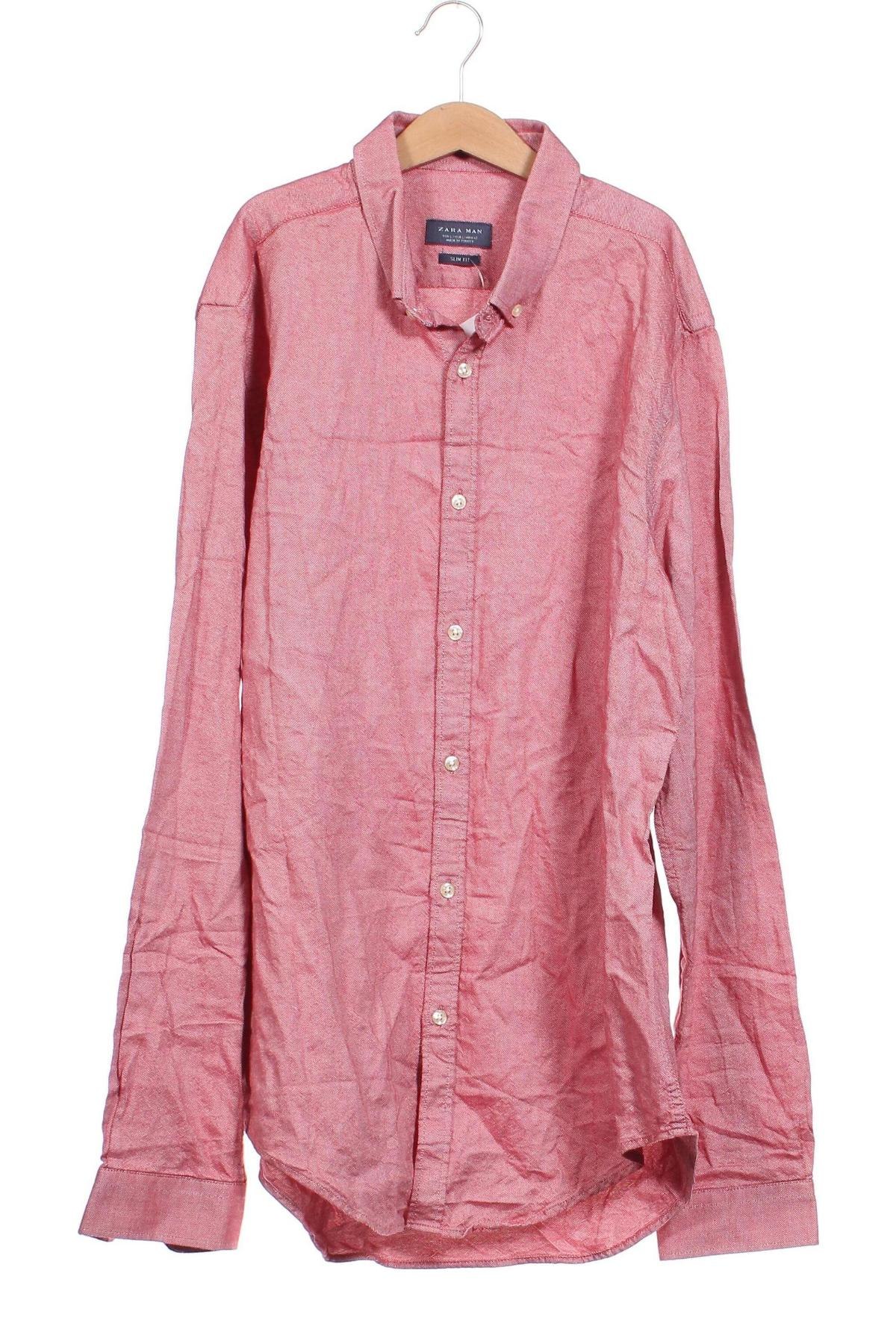 Herrenhemd Zara Man, Größe L, Farbe Rot, Preis 9,46 €