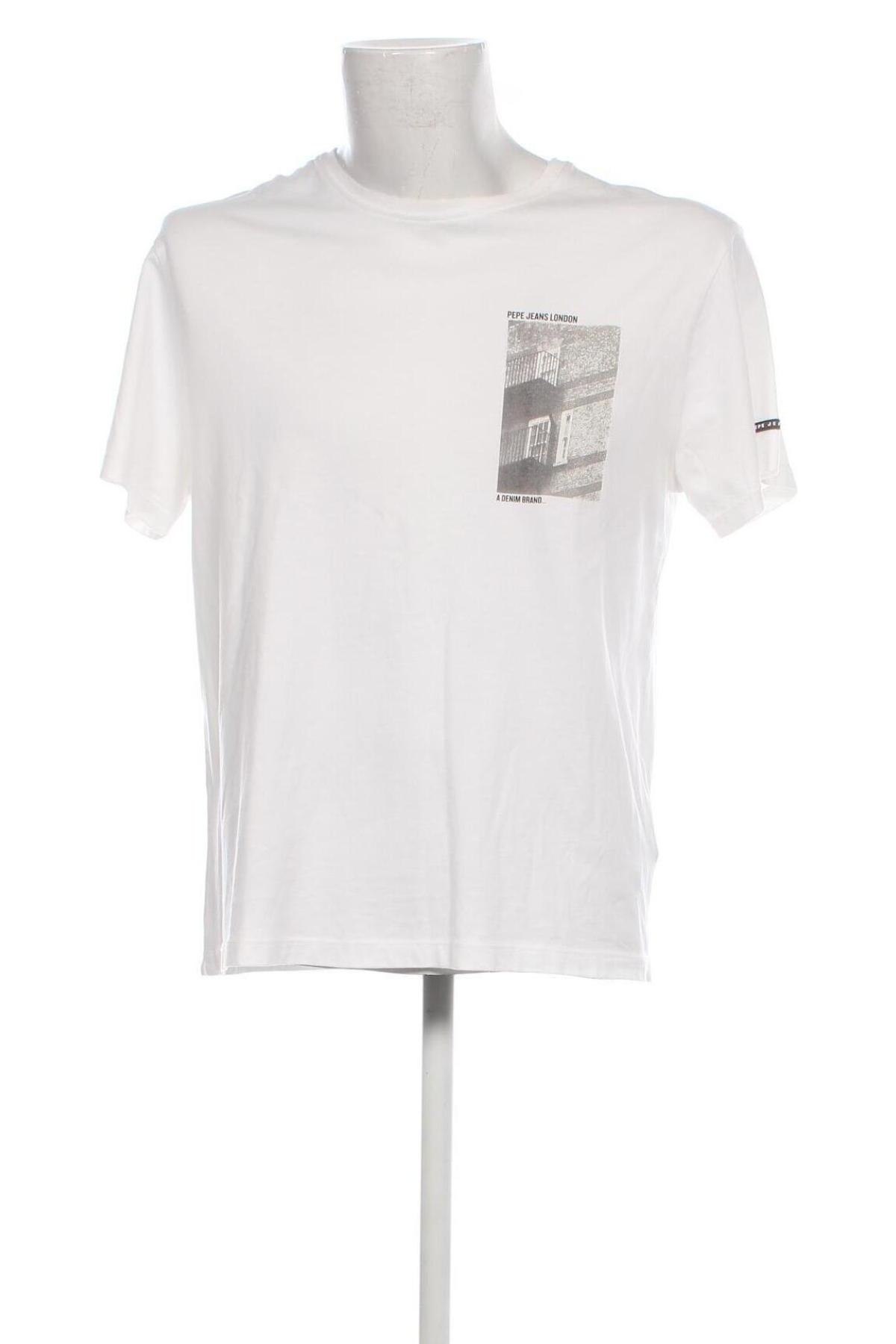 Herren T-Shirt Pepe Jeans, Größe M, Farbe Weiß, Preis 28,87 €