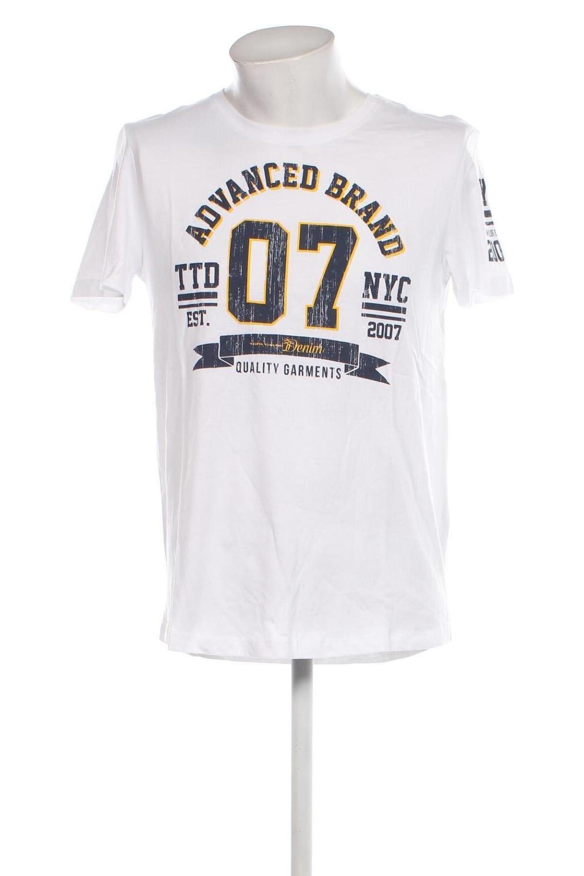 Мъжка тениска Tom Tailor, Размер L, Цвят Бял, Цена 31,00 лв.