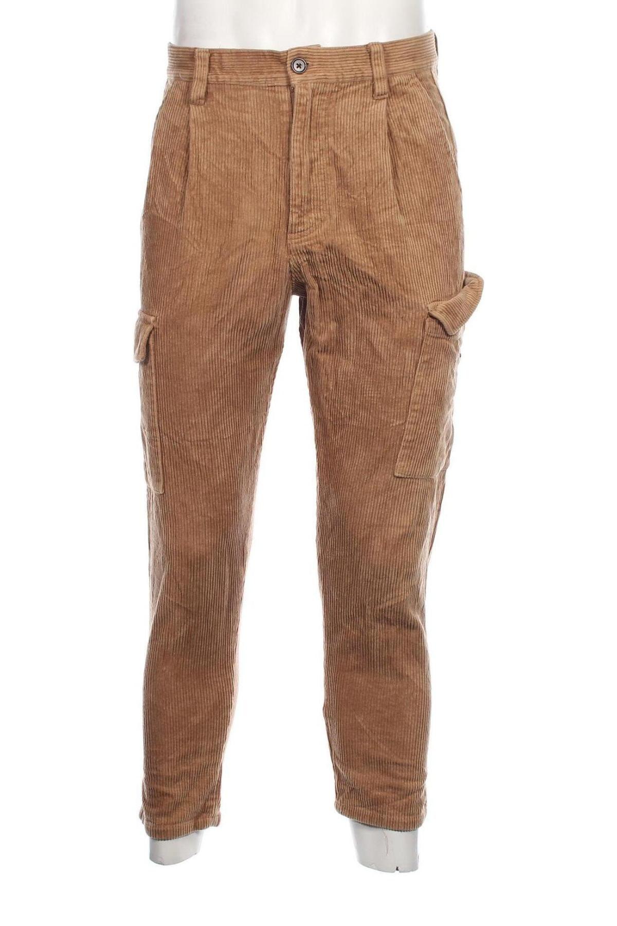 Pantaloni raiați de bărbați Forever 21, Mărime M, Culoare Bej, Preț 24,28 Lei