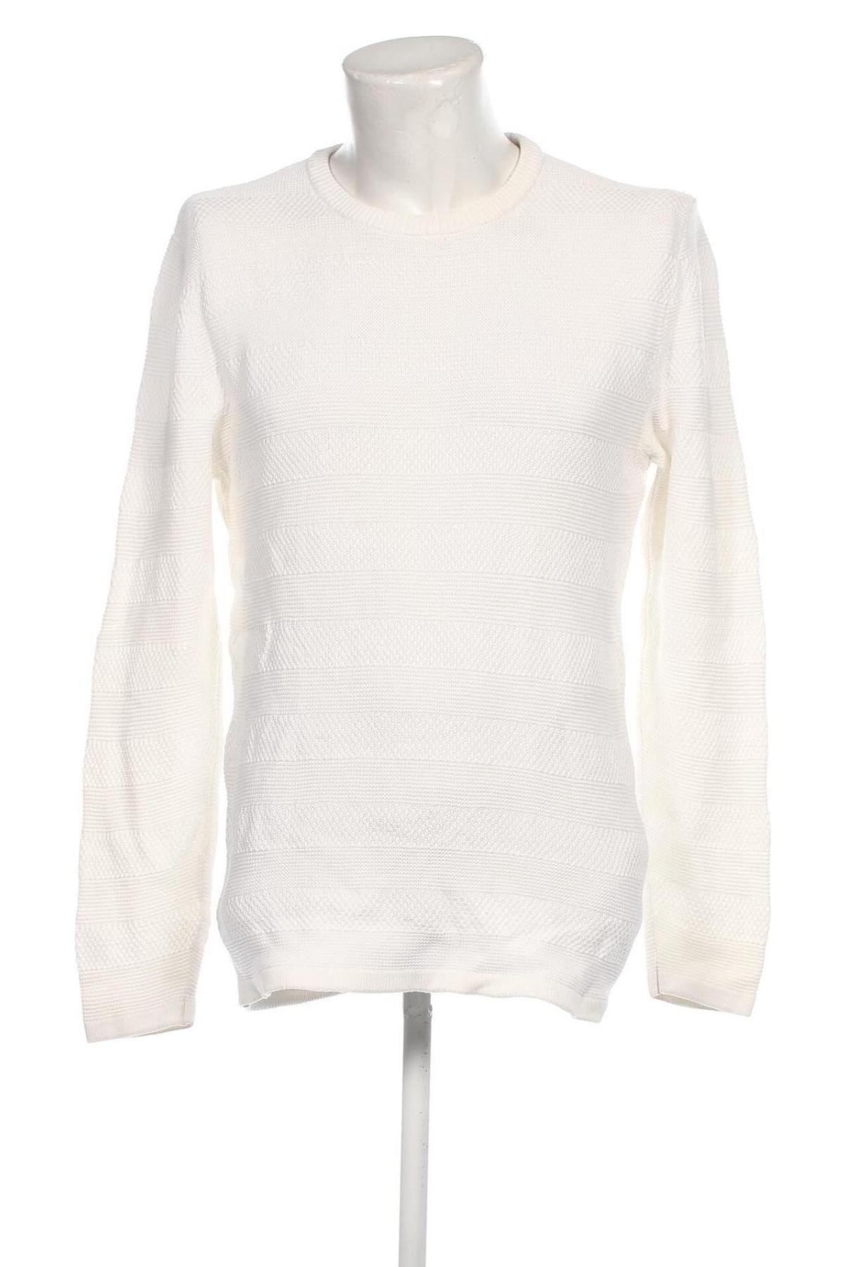 Мъжки пуловер Zara Man, Размер L, Цвят Бял, Цена 11,84 лв.