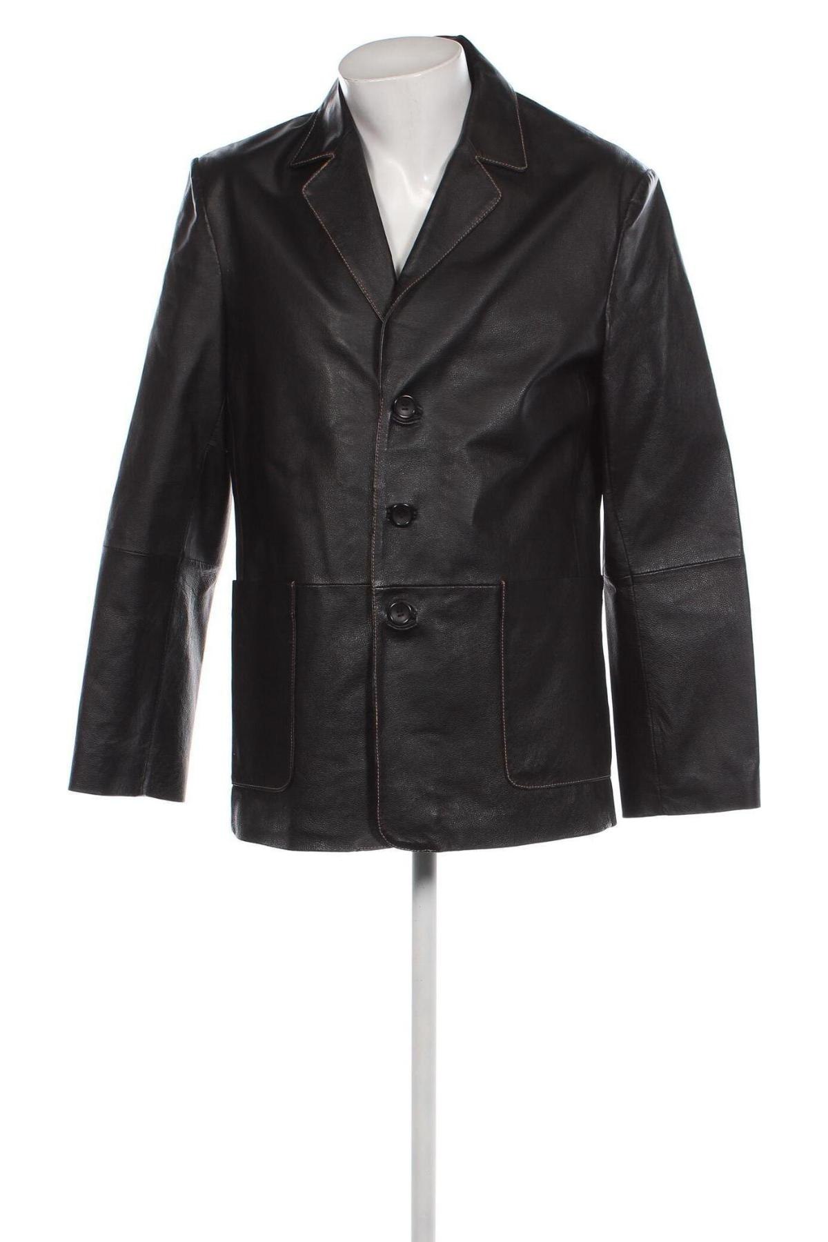Ανδρικό δερμάτινο μπουφάν, Μέγεθος XL, Χρώμα Μαύρο, Τιμή 28,46 €