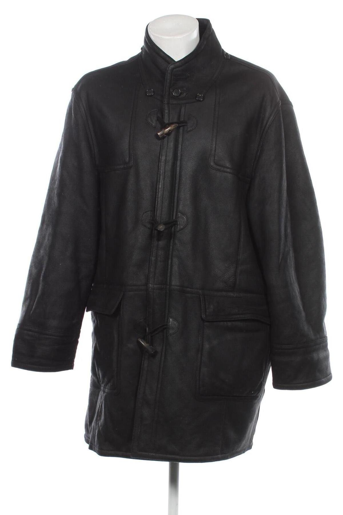 Ανδρικό δερμάτινο μπουφάν, Μέγεθος XL, Χρώμα Μαύρο, Τιμή 49,64 €