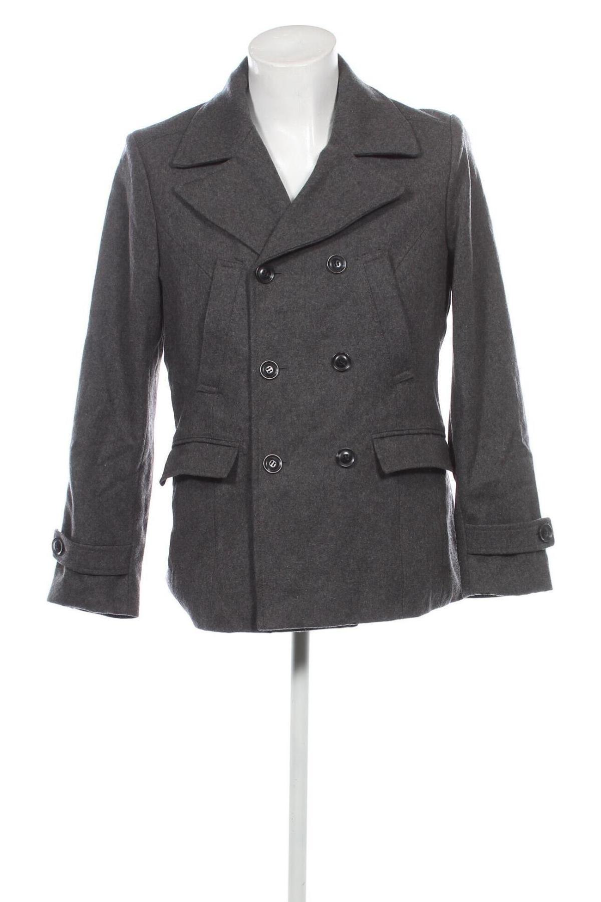 Мъжко палто H&M, Размер L, Цвят Сив, Цена 24,61 лв.