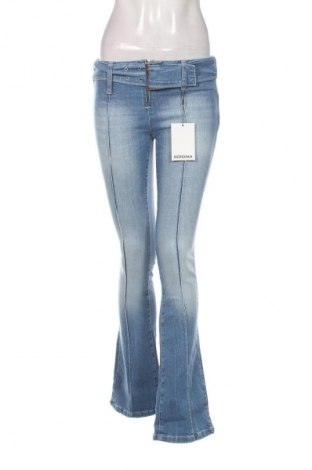 Blugi de femei Bershka, Mărime S, Culoare Albastru, Preț 150,99 Lei