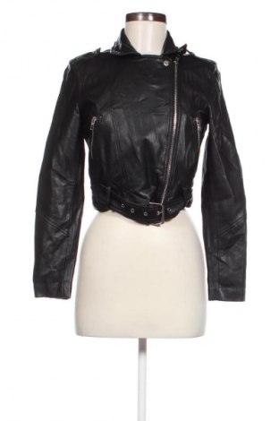 Geacă de piele pentru femei Bershka, Mărime S, Culoare Negru, Preț 189,99 Lei