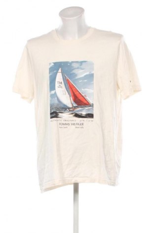 Męski T-shirt Tommy Hilfiger, Rozmiar XXL, Kolor ecru, Cena 215,99 zł