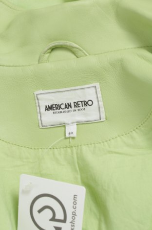 Дамски кожен елек American Retro, Размер M, Цвят Зелен, Цена 369,00 лв.