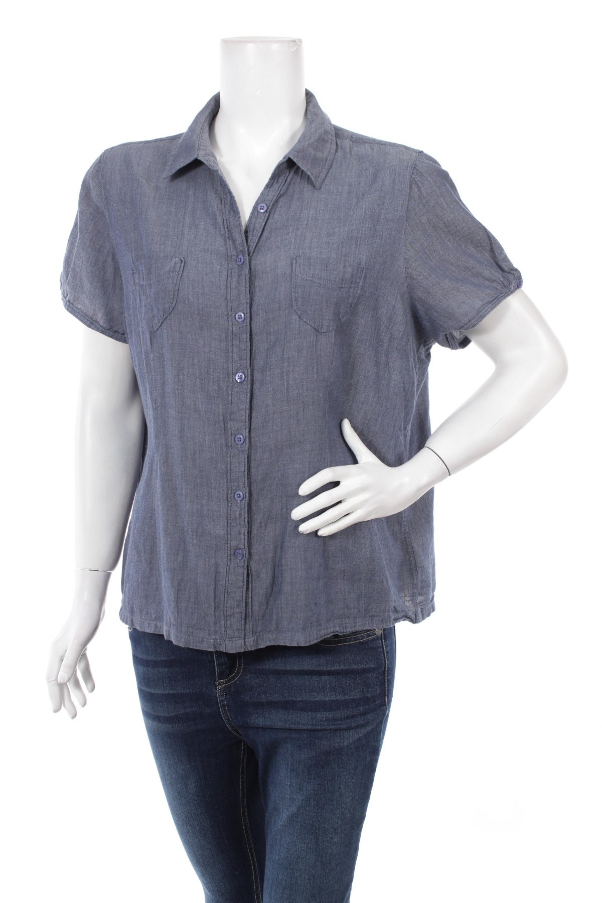 Γυναικείο πουκάμισο Nkd, Μέγεθος L, Χρώμα Μπλέ, Τιμή 11,86 €