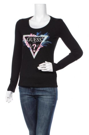 Дамска блуза Guess, Размер M, Цвят Черен, 95% памук, 5% еластан, Цена 90,30 лв.