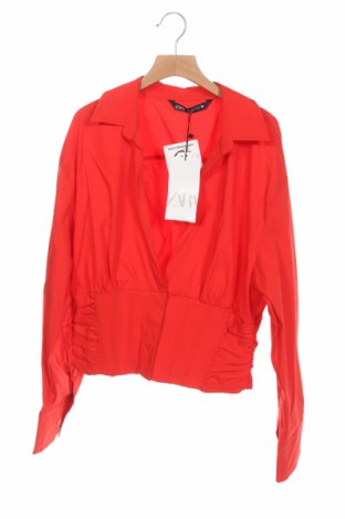 Γυναικεία μπλούζα Zara, Μέγεθος M, Χρώμα Κόκκινο, 66% βαμβάκι, 30% πολυαμίδη, 4% ελαστάνη, Τιμή 29,62 €