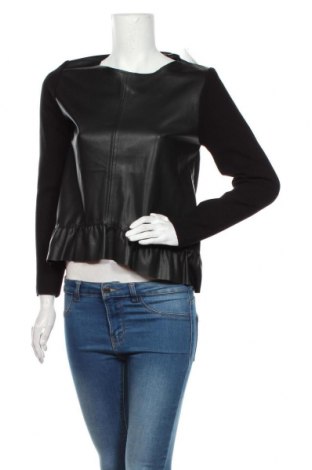 Bluză de femei Zara Knitwear, Mărime M, Culoare Negru, Piele ecologică, bumbac, Preț 151,32 Lei