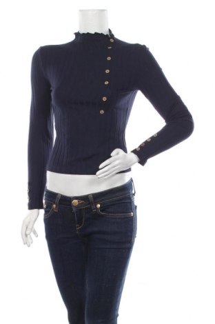 Bluză de femei Zara Trafaluc, Mărime M, Culoare Albastru, 93% bumbac, 7% elastan, Preț 105,26 Lei