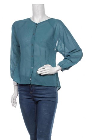 Γυναικείο πουκάμισο Free Culture, Μέγεθος M, Χρώμα Μπλέ, Πολυεστέρας, Τιμή 8,44 €