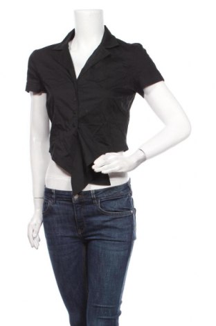 Γυναικείο πουκάμισο Hallhuber, Μέγεθος M, Χρώμα Μαύρο, 69% βαμβάκι, 25% πολυαμίδη, 6% ελαστάνη, Τιμή 12,47 €