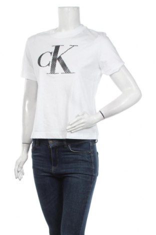 Γυναικείο t-shirt Calvin Klein Jeans, Μέγεθος M, Χρώμα Λευκό, Βαμβάκι, Τιμή 28,50 €