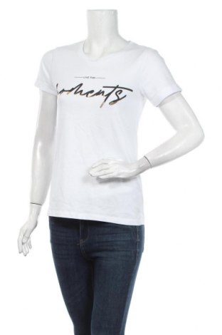 Γυναικείο t-shirt Kaffe, Μέγεθος XS, Χρώμα Λευκό, Βαμβάκι, Τιμή 20,63 €