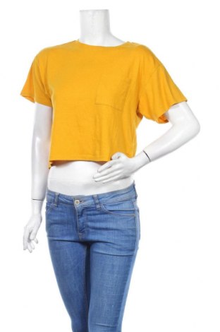 Дамска тениска Monki, Размер XXS, Цвят Жълт, 59% памук, 41% полиестер, Цена 23,10 лв.