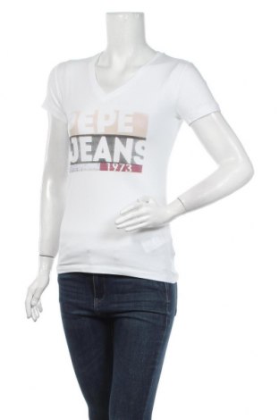 Damski T-shirt Pepe Jeans, Rozmiar S, Kolor Biały, 95% bawełna, 5% elastyna, Cena 143,93 zł