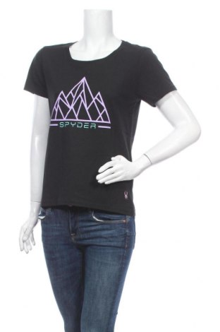 Γυναικείο t-shirt Spyder, Μέγεθος L, Χρώμα Μαύρο, 60% βαμβάκι, 40% πολυεστέρας, Τιμή 23,62 €