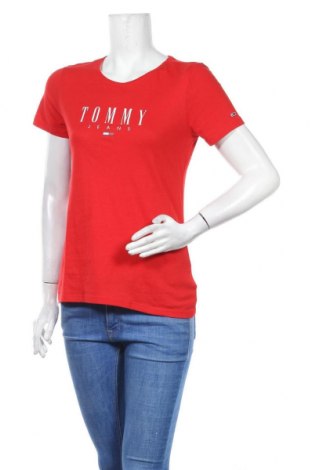 Damski T-shirt Tommy Hilfiger, Rozmiar M, Kolor Czerwony, 60% bawełna, 40% poliester, Cena 143,93 zł