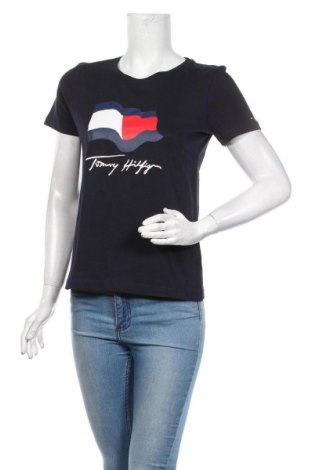 Γυναικείο t-shirt Tommy Hilfiger, Μέγεθος XS, Χρώμα Μπλέ, Βαμβάκι, Τιμή 25,98 €