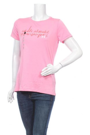 Γυναικείο t-shirt Under Armour, Μέγεθος M, Χρώμα Ρόζ , Πολυεστέρας, Τιμή 21,34 €