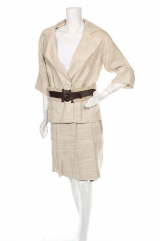 Costum de femei Zara, Mărime L, Culoare Bej, 57% viscoză, 43% in, Preț 440,79 Lei