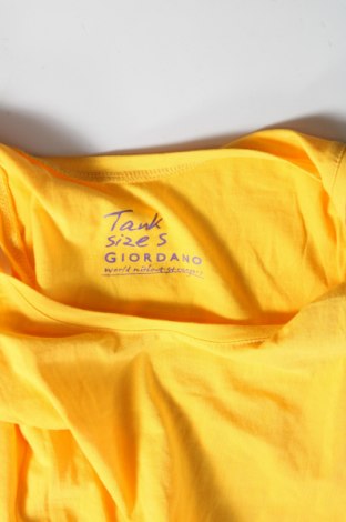Γυναικείο αμάνικο μπλουζάκι Giordano, Μέγεθος S, Χρώμα Κίτρινο, Τιμή 13,64 €
