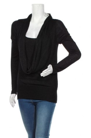 Дамски пуловер INC International Concepts, Размер M, Цвят Черен, 78% вискоза, 14% полиестер, 8% метални нишки, Цена 44,20 лв.