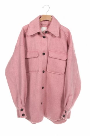 Дамско палто H&M, Размер XS, Цвят Розов, 88% полиестер, 12% вълна, Цена 58,90 лв.