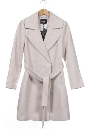 Dámsky kabát  ONLY, Veľkosť XS, Farba Béžová, 88% polyester, 12% vlna, Cena  46,14 €