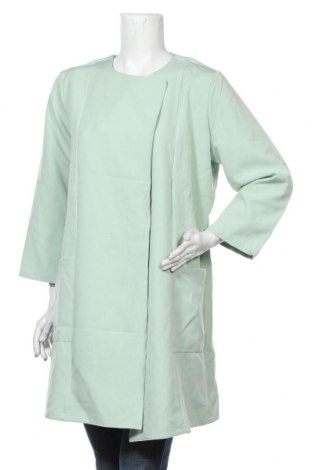 Дамско палто Pieces, Размер L, Цвят Зелен, 95% полиестер, 5% еластан, Цена 64,35 лв.