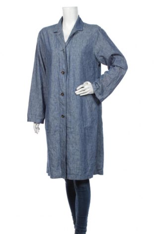 Дамско палто Uniqlo, Размер S, Цвят Син, 60% памук, 40% лен, Цена 33,60 лв.