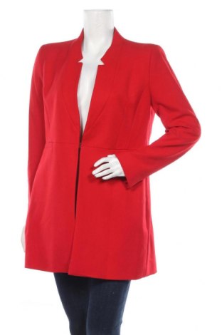 Dámský kabát  Zara, Velikost XL, Barva Červená, 64% polyester, 32% viskóza, 4% elastan, Cena  701,00 Kč