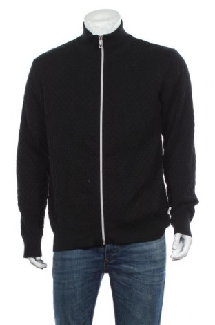 Jachetă tricotată de bărbați Lindbergh, Mărime XL, Culoare Negru, 89% bumbac, 11% poliamidă, Preț 114,31 Lei