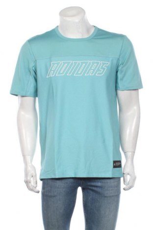 Herren T-Shirt Adidas, Größe M, Farbe Blau, 80% Polyester, 20% Elastan, Preis 17,07 €