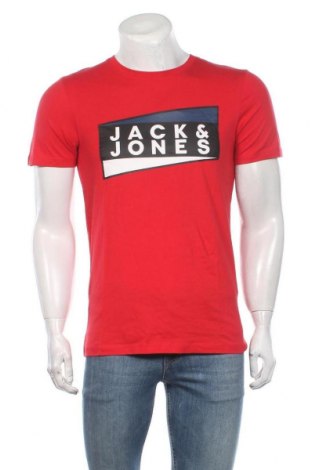 Мъжка тениска Core By Jack & Jones, Размер M, Цвят Червен, Памук, Цена 31,85 лв.